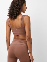 Sweaty Betty Chestnut Brown Ultimate Studio Ruched Bra - Image 2 of 6
