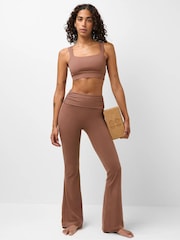 Sweaty Betty Chestnut Brown Ultimate Studio Ruched Bra - Image 3 of 6