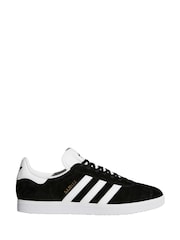 adidas Originals Black/White Gazelle Trainers - Image 1 of 11