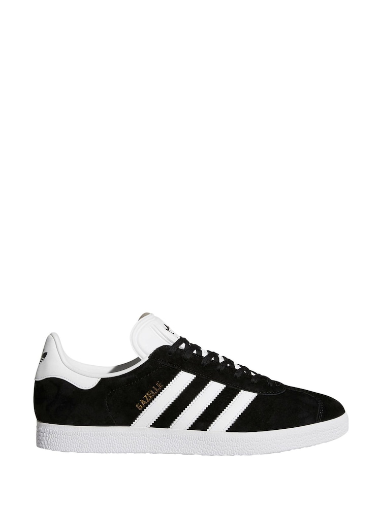 adidas Originals Black/White Gazelle Trainers - Image 1 of 11