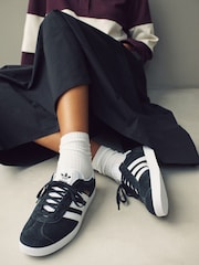adidas Originals Black/White Gazelle Trainers - Image 11 of 11
