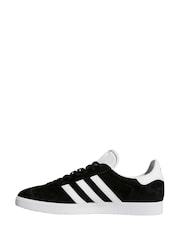 adidas Originals Black/White Gazelle Trainers - Image 2 of 11