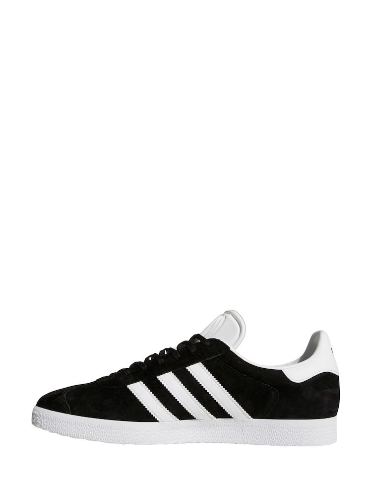 adidas Originals Black/White Gazelle Trainers - Image 2 of 11