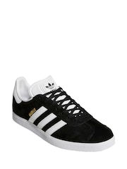 adidas Originals Black/White Gazelle Trainers - Image 3 of 11
