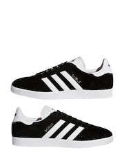 adidas Originals Black/White Gazelle Trainers - Image 6 of 11