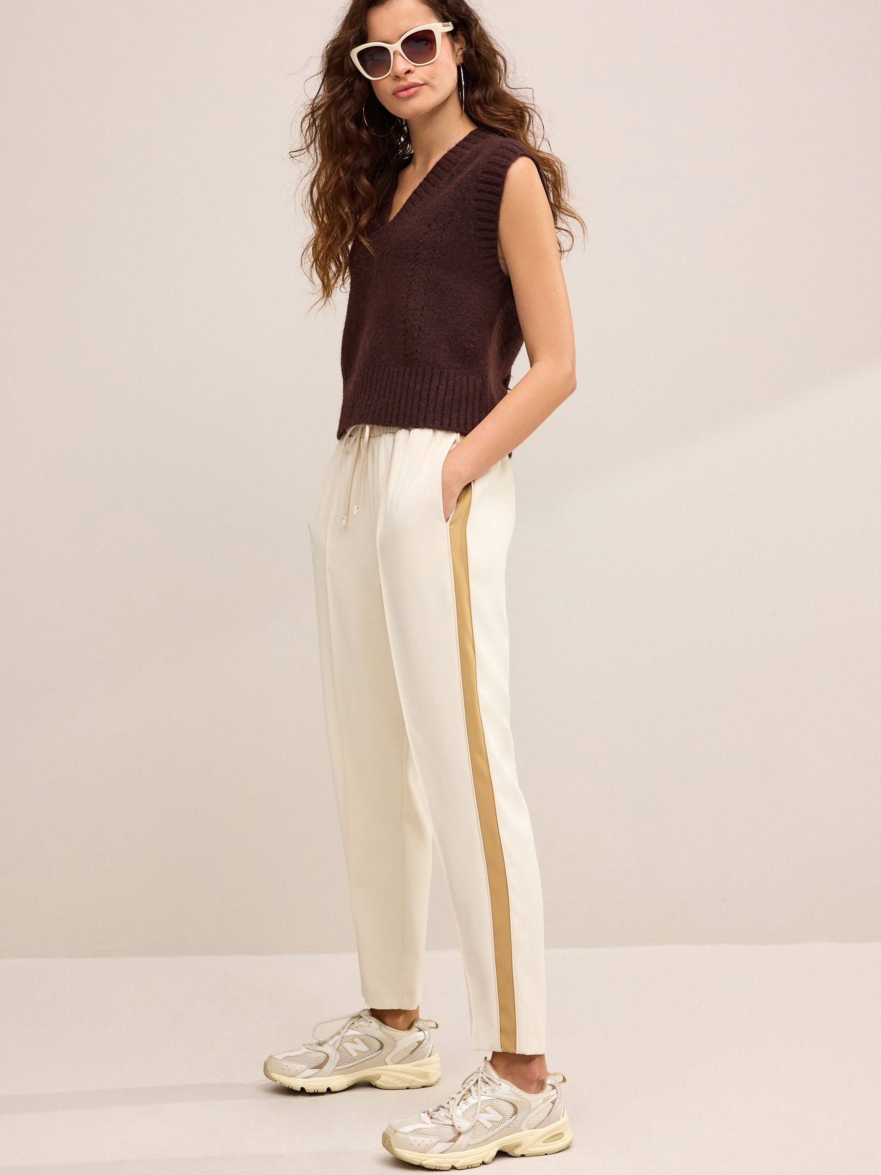 White side stripe trousers on sale