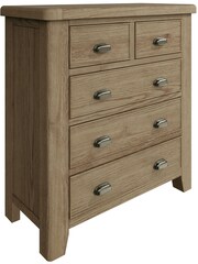 K Interiors Brown Embleton Solid Wood 2 Over 3 Chest of Drawers - Image 2 of 4