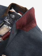Navy Blue Slim Fit Herringbone Suit Jacket - Image 7 of 10