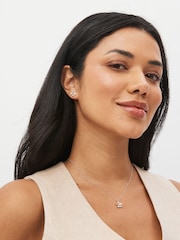 Sterling Silver Sparkle Flower Necklace - Image 1 of 4