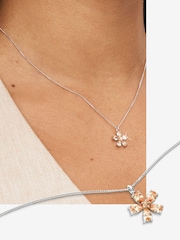 Sterling Silver Sparkle Flower Necklace - Image 3 of 4