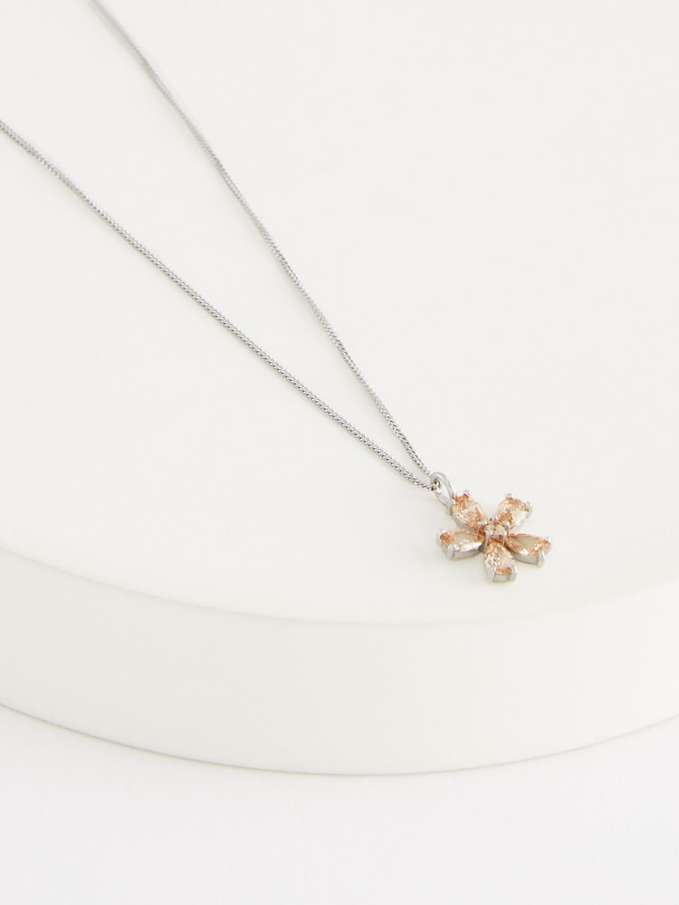 Sterling Silver Sparkle Flower Necklace - Image 4 of 4
