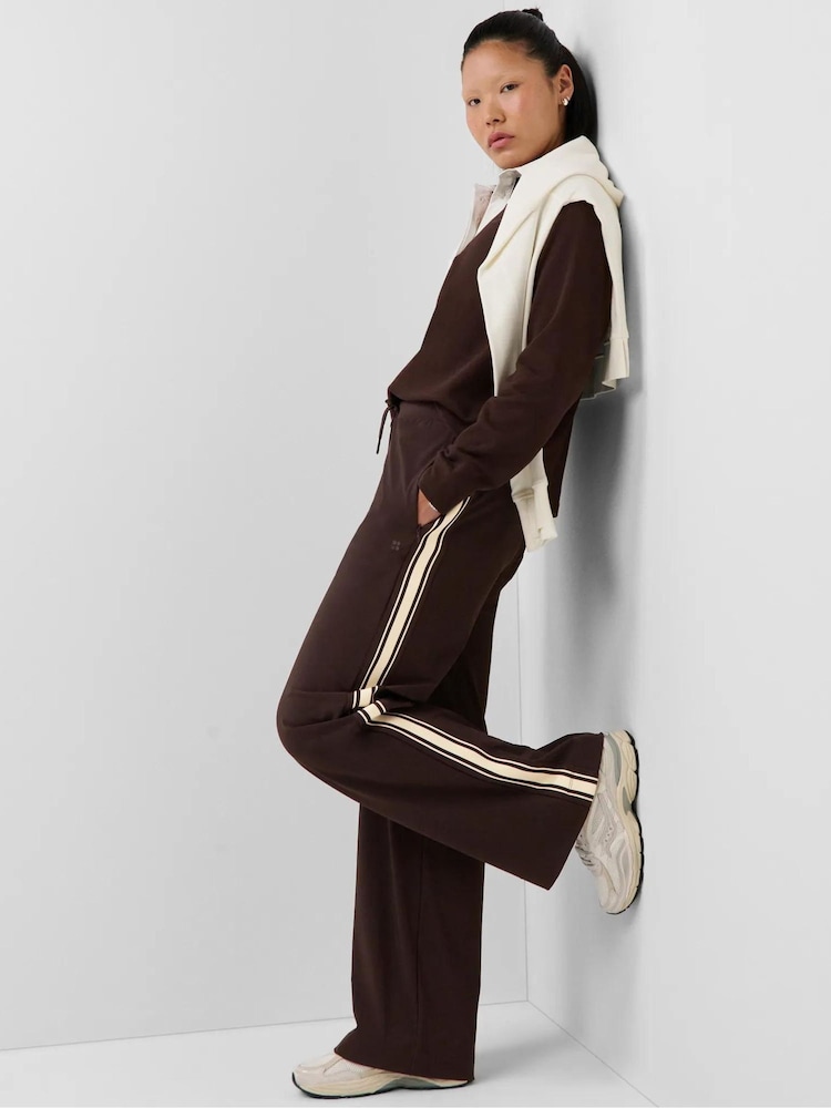 Sweaty Betty Brown Explorer Side Stripe Wide Leg Trousers - Image 1 of 6