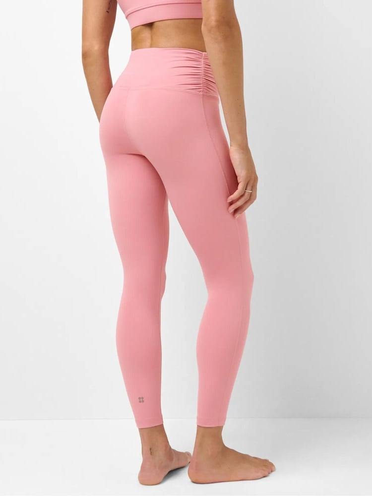 Sweaty Betty Pink Ultimate Studio 7/8 Ruched Leggings - Image 2 of 5 Sweaty Betty Pink Ultimate Studio 7/8 Ruched Leggings - Image 2 of 5