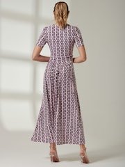 Pink - Jolie Moi kurzärmeliges Maxikleid mit V-Ausschnitt - Bild 2 von 6