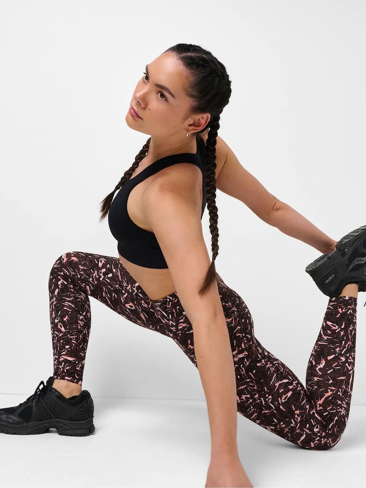 Sweaty Betty Brown Fleck Print Full Length Power Workout Leggings - Image 2 of 6 Sweaty Betty Brown Fleck Print Full Length Power Workout Leggings - Image 2 of 6