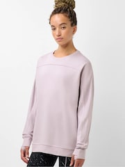 Sweaty Betty Purple After Class Yoke Longline Sweatshirt - Image 4 of 6