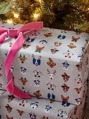 Grey Dogs Extra Wide, 10m Christmas Wrapping Paper - Image 2 of 4