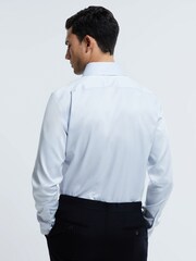 Reiss Soft Blue Chromer Atelier Cotton Mother of Pearl Shirt - Image 5 of 7