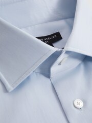 Reiss Soft Blue Chromer Atelier Cotton Mother of Pearl Shirt - Image 6 of 7