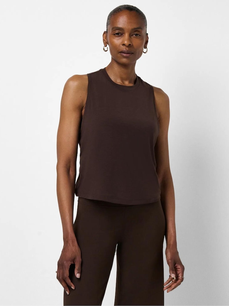 Sweaty Betty Brown Soft Flow Studio Twist Back Vest - Image 1 of 6 Sweaty Betty Brown Soft Flow Studio Twist Back Vest - Image 1 of 6