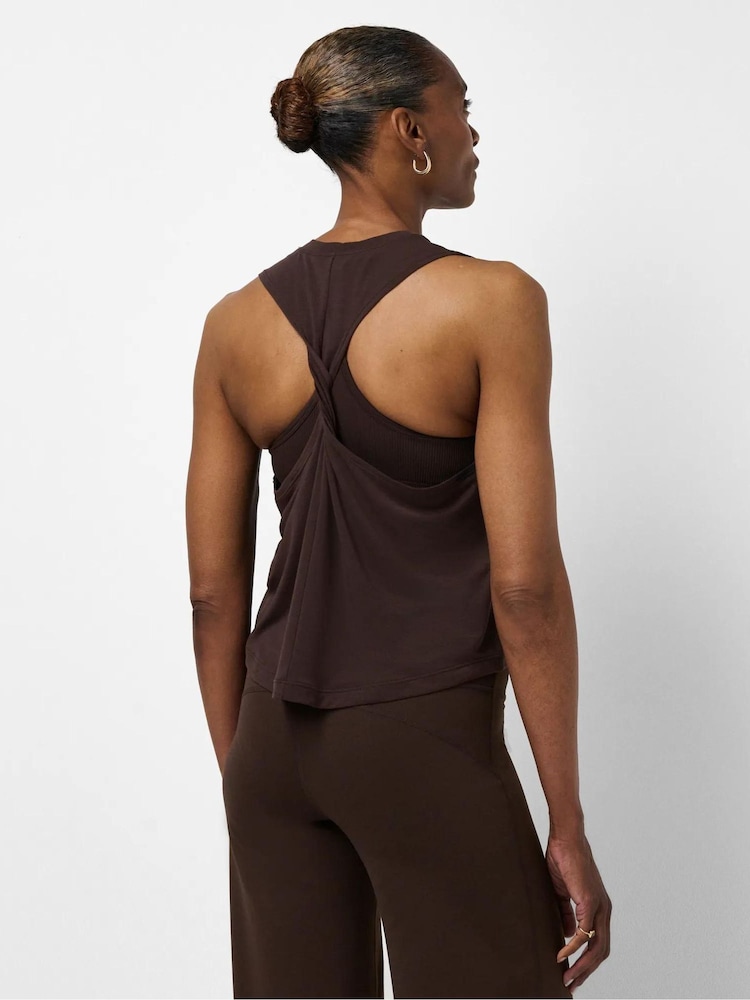 Sweaty Betty Brown Soft Flow Studio Twist Back Vest - Image 2 of 6 Sweaty Betty Brown Soft Flow Studio Twist Back Vest - Image 2 of 6