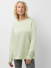 Sweaty Betty Green After Class Yoke Longline Sweatshirt - Image 1 of 6