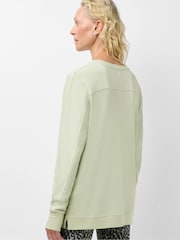 Sweaty Betty Green After Class Yoke Longline Sweatshirt - Image 3 of 6