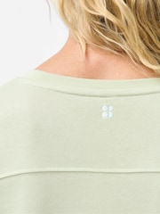 Sweaty Betty Green After Class Yoke Longline Sweatshirt - Image 5 of 6