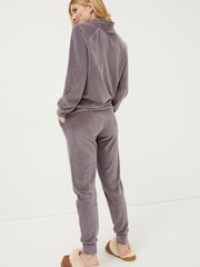 FatFace Purple Verity Velvet Joggers - Image 2 of 4