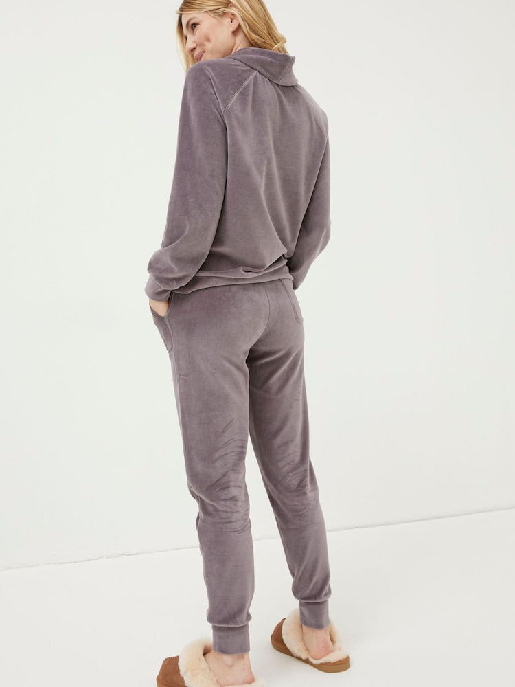 FatFace Purple Verity Velvet Joggers - Image 2 of 4