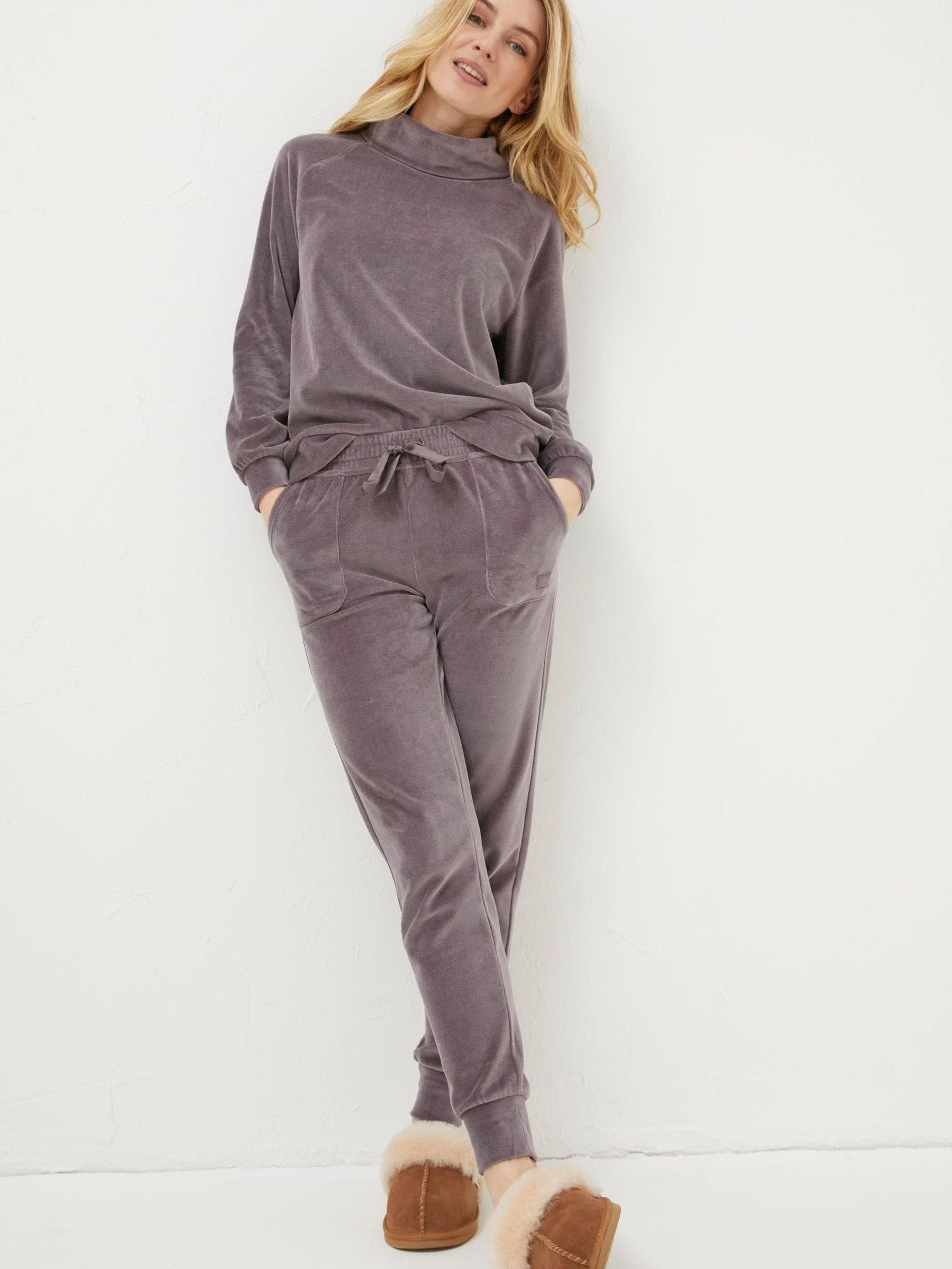 Buy FatFace Purple Verity Velvet Joggers from Next Luxembourg