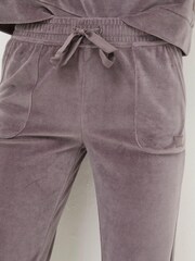 FatFace Purple Verity Velvet Joggers - Image 4 of 4