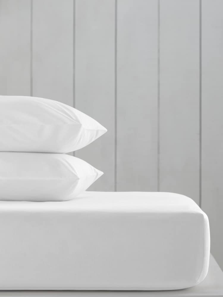White Cotton Rich Flat Bed Sheet - Image 2 of 2
