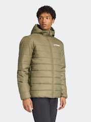 adidas Terrex Green Multi Essentials Climawarm Insulated Hooded Jacket - Image 3 of 6