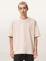 AllSaints Cream Xander Short Sleeve Crew Neck T-Shirt - Image 1 of 8