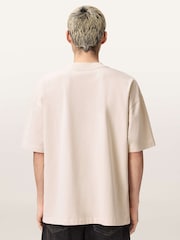 AllSaints Cream Xander Short Sleeve Crew Neck T-Shirt - Image 2 of 8