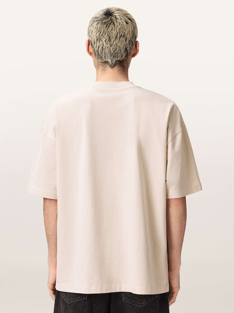 AllSaints Cream Xander Short Sleeve Crew Neck T-Shirt - Image 2 of 8