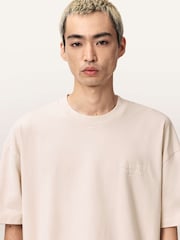 AllSaints Cream Xander Short Sleeve Crew Neck T-Shirt - Image 6 of 8