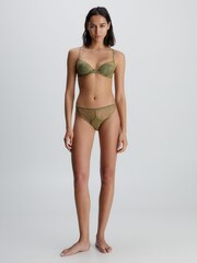 Calvin Klein Green Floral Lace Plunge Bra - Image 4 of 5