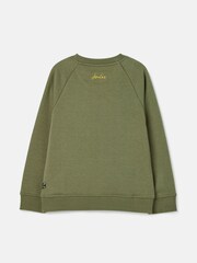 Joules Connor Green Embroidered Artwork Crew Neck Sweatshirt - Image 2 of 5