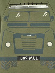 Joules Connor Green Embroidered Artwork Crew Neck Sweatshirt - Image 4 of 5