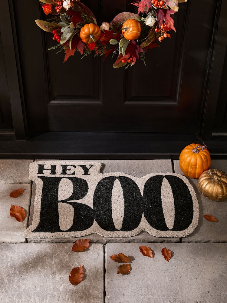 Black & White Halloween Boo Doormat - Image 1 of 4