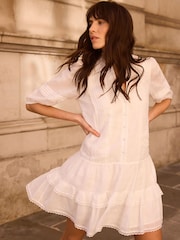 Mint Velvet White Ramie Mini Dress - Image 1 of 7