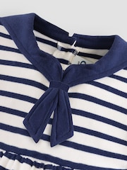 JoJo Maman Bébé Cream Long Sleeve Sailor Jersey Dress - Image 6 of 6