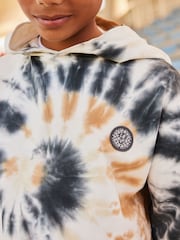 Bela/kositrni srebrna - 100% Cotton Short Sleeve Tie Dye Hoodie and Shorts Set (3-16yrs) - Slika 3 iz 6