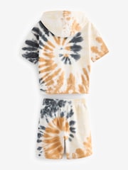 Bela/kositrni srebrna - 100% Cotton Short Sleeve Tie Dye Hoodie and Shorts Set (3-16yrs) - Slika 5 iz 6