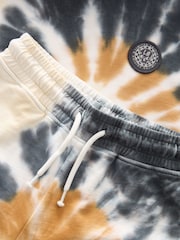 Bela/kositrni srebrna - 100% Cotton Short Sleeve Tie Dye Hoodie and Shorts Set (3-16yrs) - Slika 6 iz 6