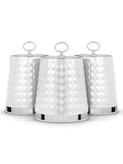 Tower White Solitaire Set of 3 Canisters - Image 4 of 4