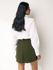 Khaki Green Corduroy Mini Skirt - Image 3 of 6
