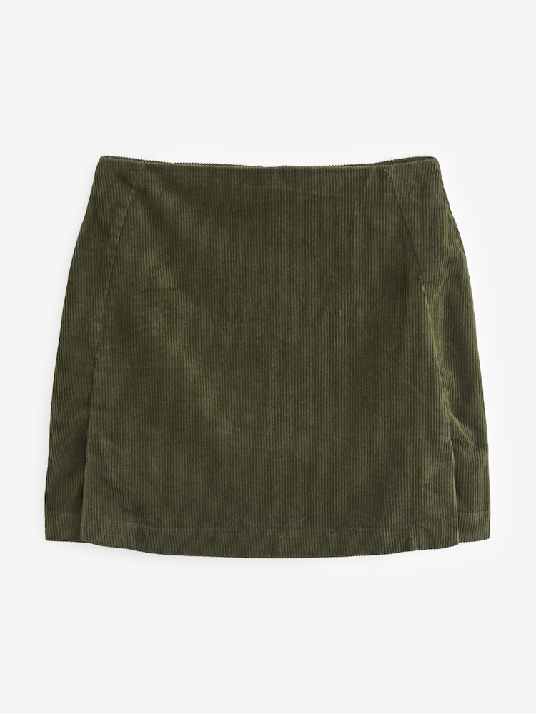 Khaki Green Corduroy Mini Skirt - Image 5 of 6